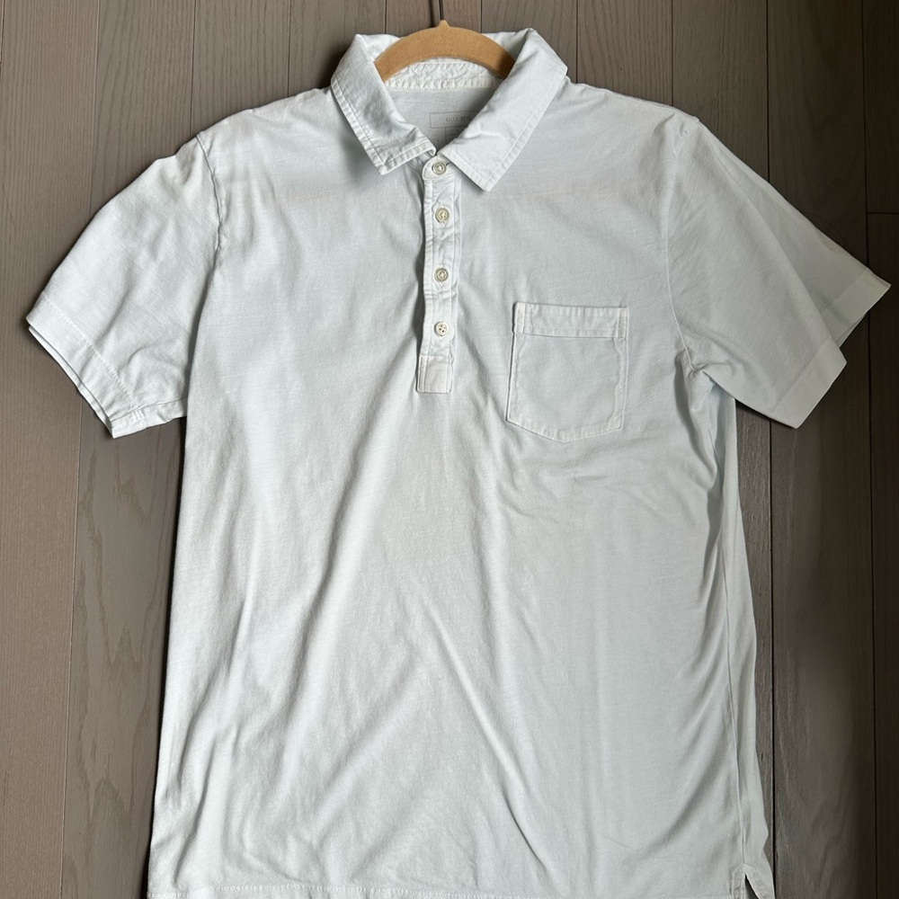 Billy Reid Pale Blue Polo Shirt Classic Design